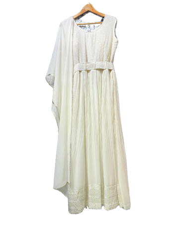 White Gowns with pant and dupatta